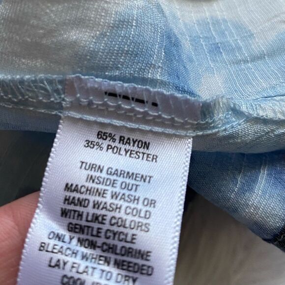 New Directions Top New Flowy Lightweight Blue White Tie Dye Womens Plus Size 3X - Picture 6 of 6